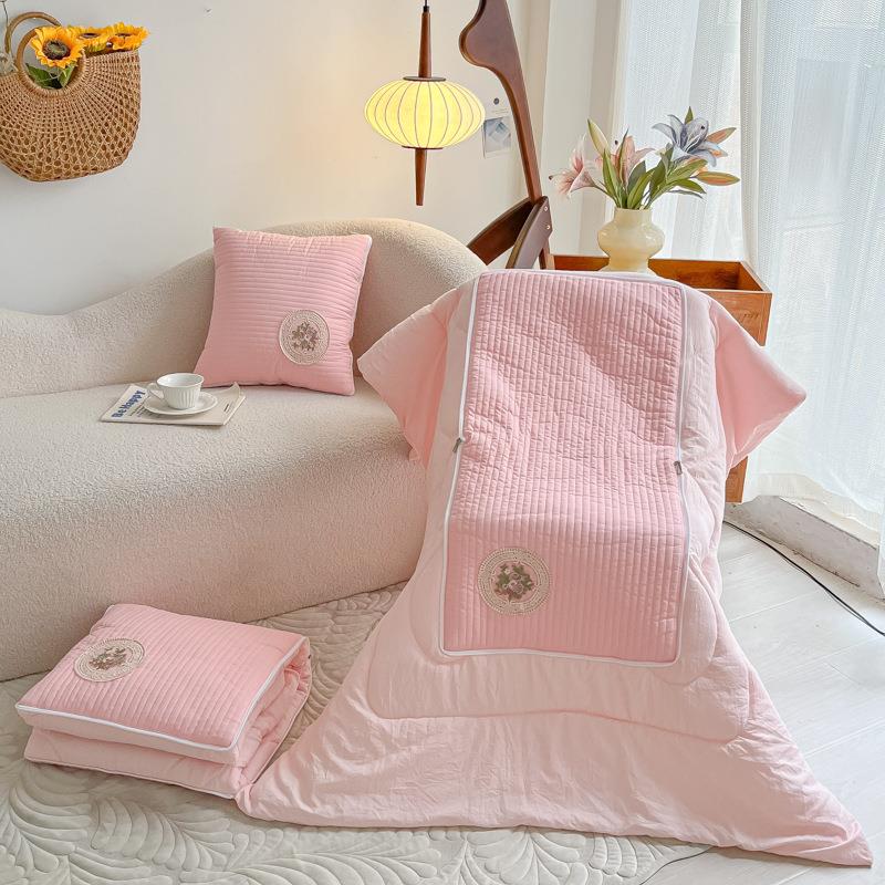 抱枕被子两用小清新全棉车内用枕头被办公午睡靠枕沙发靠垫空调被 - 图2