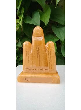 天然黄玉玉石子孙山泰山石敢当五指山原石山摆件风水补缺角靠山石