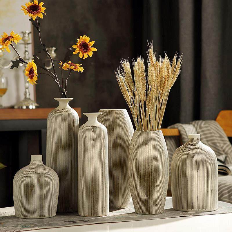 景德镇现代简约陶瓷花瓶瓷器陶罐小号客厅乾燥花插花器餐桌装饰品,淘宝优惠券,粉丝福利购,淘宝优惠卷