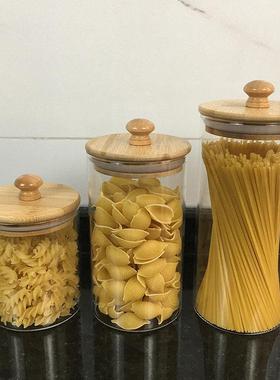 样板房厨房摆件收纳罐储物罐玻璃罐样板间仿真水果意面软装饰搭配