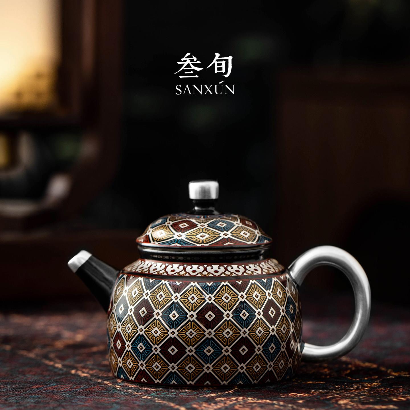 Thirty-year-old gilt Dunhuang Xishi teapot high-end tea set set as a housewarming gift for elders, leaders, friends and teachers