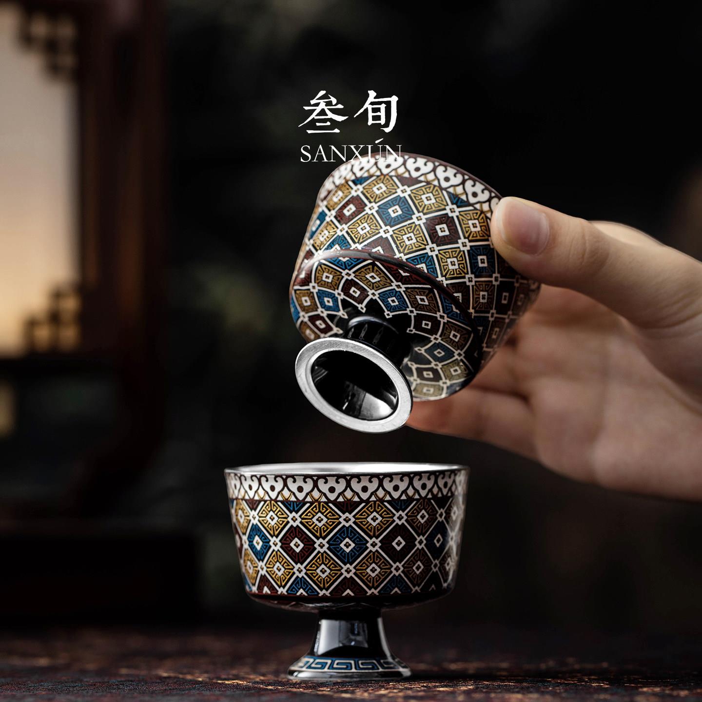 Thirty-year-old gilt Dunhuang Xishi teapot high-end tea set set as a housewarming gift for elders, leaders, friends and teachers