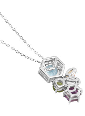 ARTE/艾尔蒂HEX锆石紫水晶瑞士蓝托帕石橄榄石吊坠项链