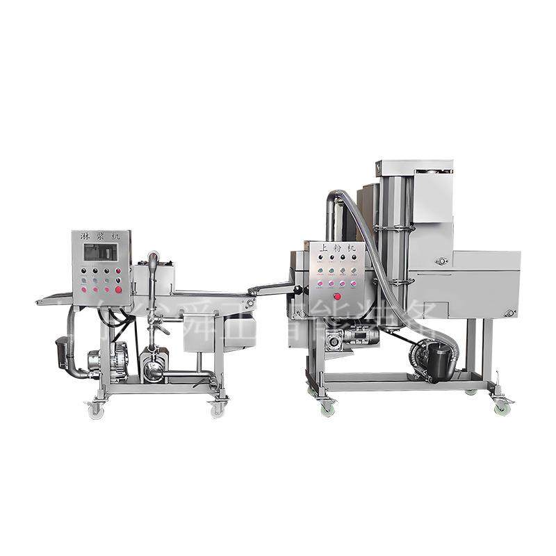 预制菜桑叶上浆挂糊设备 炸桑叶的设备上浆上粉机油炸线 油炸机器,淘宝优惠券,粉丝福利购,淘宝优惠卷