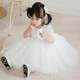 
Genuine children's hooded wedding dress hooded skirt girl flower girl white one-year-old princess dress performance lead piano