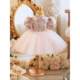 
Genuine children's hooded wedding dress hooded skirt girl flower girl white one-year-old princess dress performance lead piano