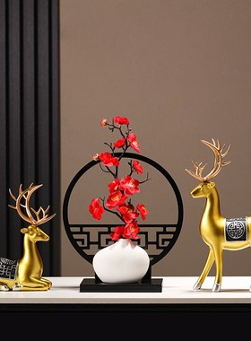 新中式家里家居客厅酒柜摆设玄关创意摆件书房间桌面屏风小装饰品