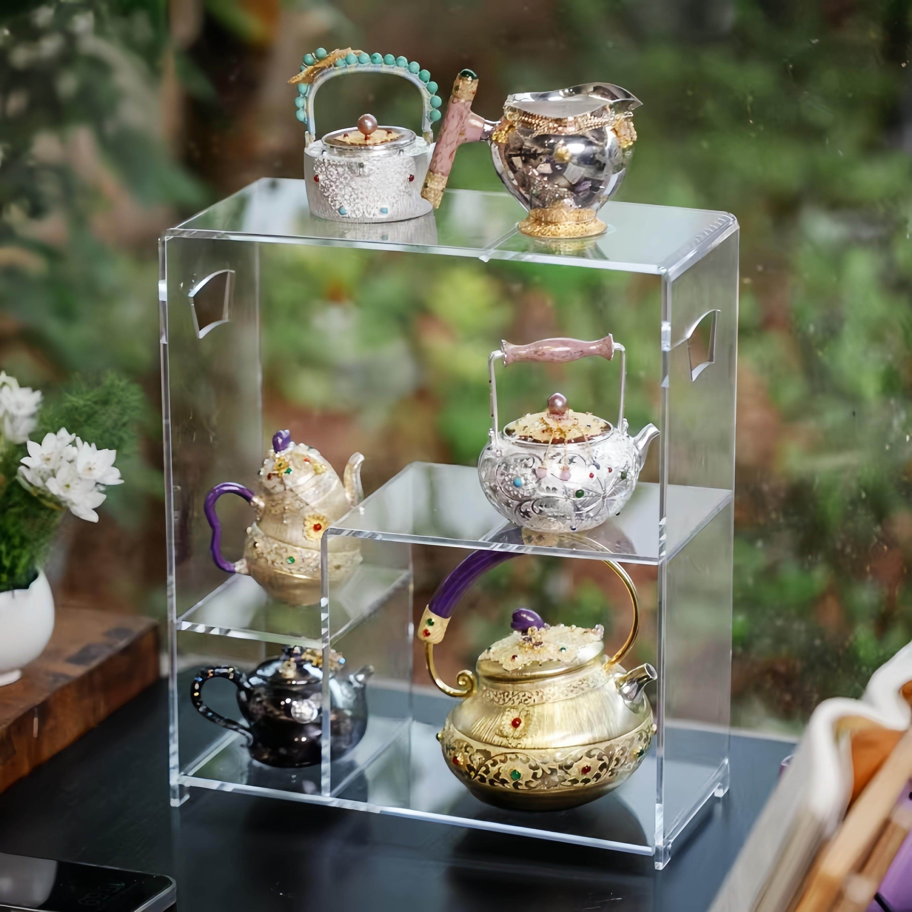 素里亚克力多格茶具收纳博古架茶杯展示架中式家用茶桌置物定制,淘宝优惠券,粉丝福利购,淘宝优惠卷