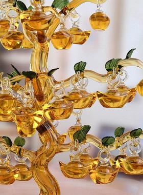 黄水晶元宝摇钱树摆件招财树家居客厅装饰工艺品开业乔迁礼品风水