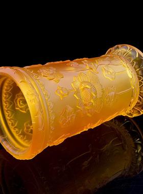 装香用品仿琉璃莲花香桶装香桶家用香筒佛莲花香盆摆件香炉碗包邮