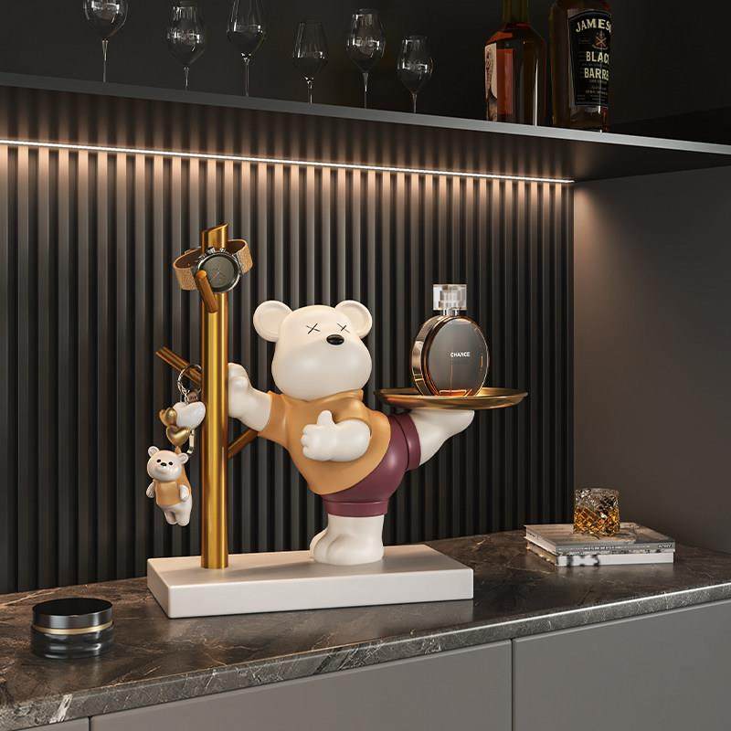 网红暴力熊放钥匙摆件进门口入户玄关收纳桌面装饰品乔迁新居礼物,淘宝优惠券,粉丝福利购,淘宝优惠卷