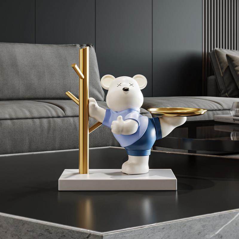 网红暴力熊放钥匙摆件进门口入户玄关收纳桌面装饰品乔迁新居礼物,淘宝优惠券,粉丝福利购,淘宝优惠卷