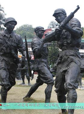 户外大型人物铸铜雕塑现代部队景观玻璃钢定制做源头厂家警察雕像