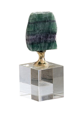 现代轻奢金色水晶玛瑙几何摆件样板间客厅书房玄关茶几装饰摆设