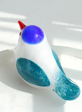 意器琉璃摆件海灵鸟手工创意装饰品家居摆件收纳书桌造景客厅软装