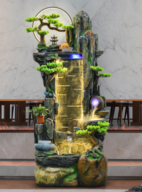 假山流水招财喷泉摆件客厅卧室循环水景观办N公室鱼缸加湿器装饰