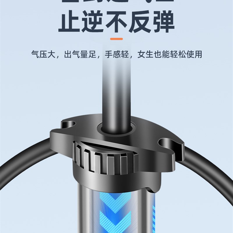 德国自行车打气筒家用通用新型高压气管子充M气泵汽车电瓶动车篮 - 图1