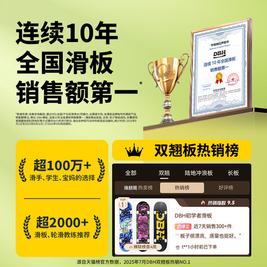 DBH儿童滑板专业板初学者男女生青少年四轮滑板车2-6-12岁Treflip
