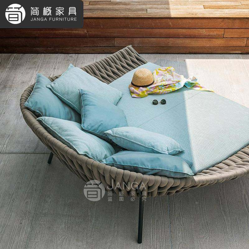 户406别墅庭院日光浴躺床露外天泳池藤编宿躺椅创意计师民阳台设,淘宝优惠券,粉丝福利购,淘宝优惠卷