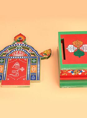 家用供奉实木彩绘多尺寸佛像底座佛龛供桌座台橡胶木菩萨神台供架