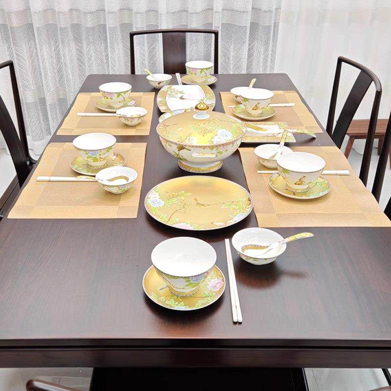 景德镇高级感2025新款陶瓷餐具米饭碗碗碟套装家用骨瓷乔迁新婚礼,淘宝优惠券,粉丝福利购,淘宝优惠卷