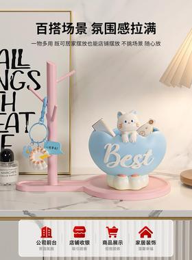 招财猫钥匙收纳玄关摆件入户进门口鞋柜客厅新房装饰乔迁新居礼品