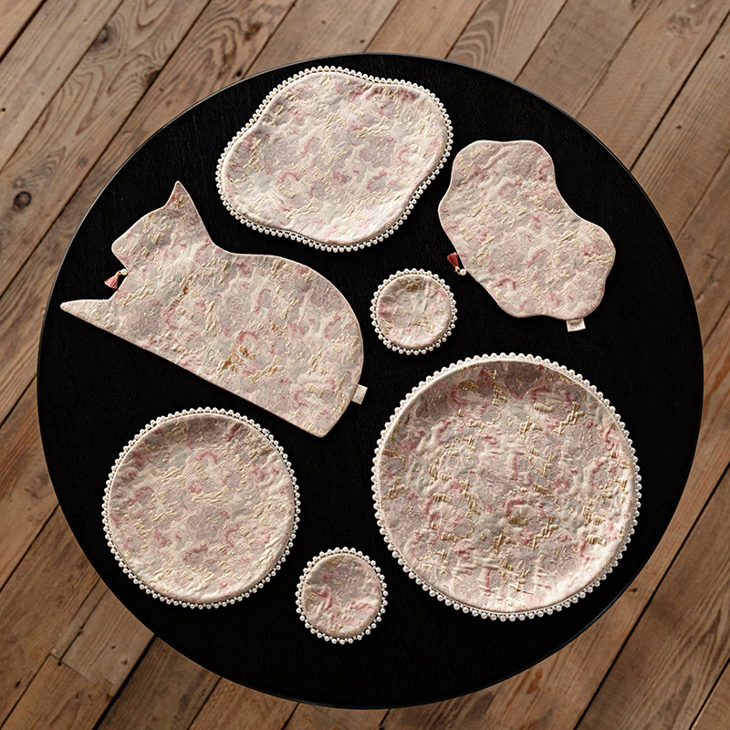 束刻 创意可爱猫咪茶席轻奢高级感防水干泡席茶几一人用布艺茶垫,淘宝优惠券,粉丝福利购,淘宝优惠卷