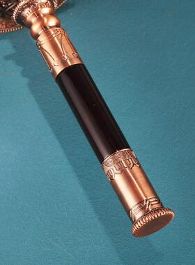 西藏车经简单纯铜西藏手摇车削镶嵌宝石立体浮雕手摇实木便携式装