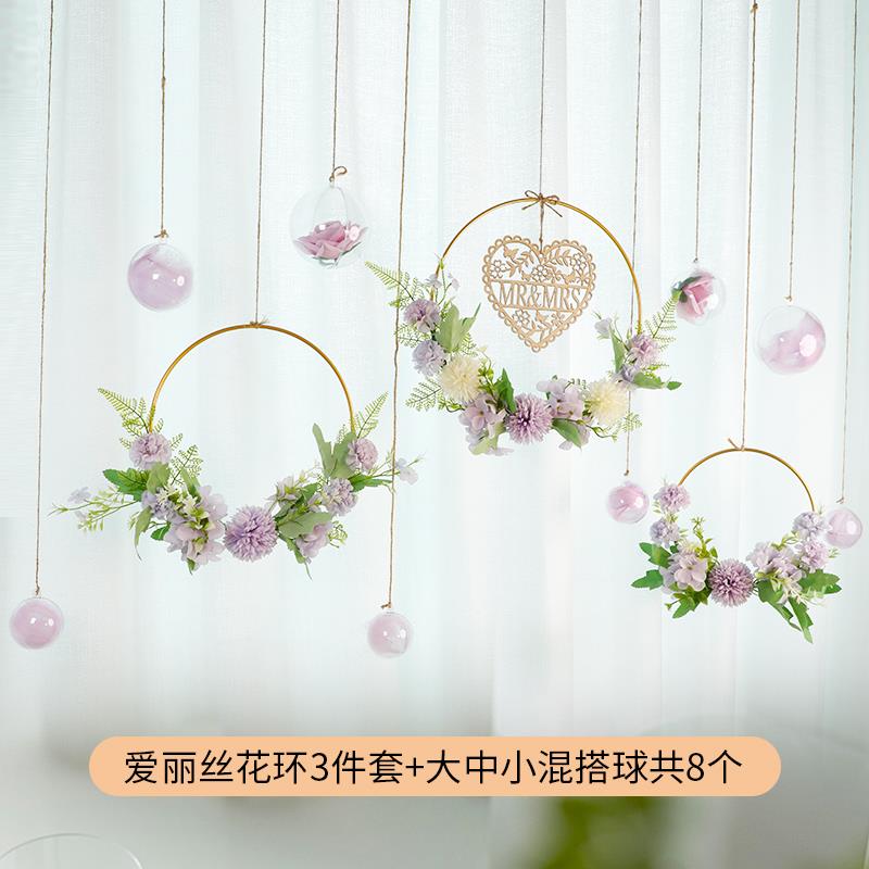 新年珠宝店天花吊顶玻璃球花环挂饰商场橱窗户外装饰布置空中吊饰 - 图1