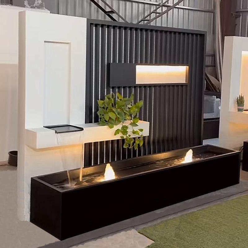 现代风不锈钢流水背景墙别墅园林户外影壁墙庭院流水景观墙,淘宝优惠券,粉丝福利购,淘宝优惠卷