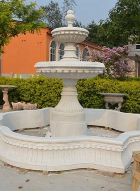 三层喷泉 花岗岩层层石雕喷泉 大理石喷水L池花园景观美陈石材喷