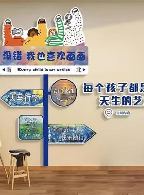 画室布置美术教室墙面装饰画培训班机构文化墙贴幼儿园绘本馆环创