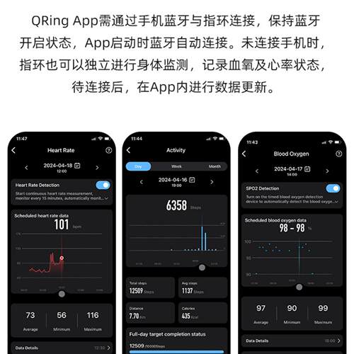 新款陶瓷智能指环心率血氧计步睡眠监测防水手势翻页情侣运动戒指 - 图1