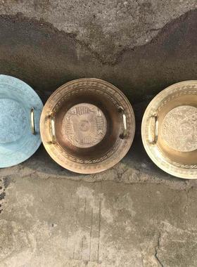 青铜器仿古龙洗盆鱼洗盆 婚庆铜盆聚宝盆家居招财风水摆件礼品