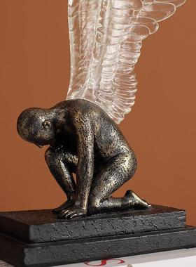 创意天使简约现代客厅电视柜玄关柜鞋柜书房装饰品树脂工艺品摆件