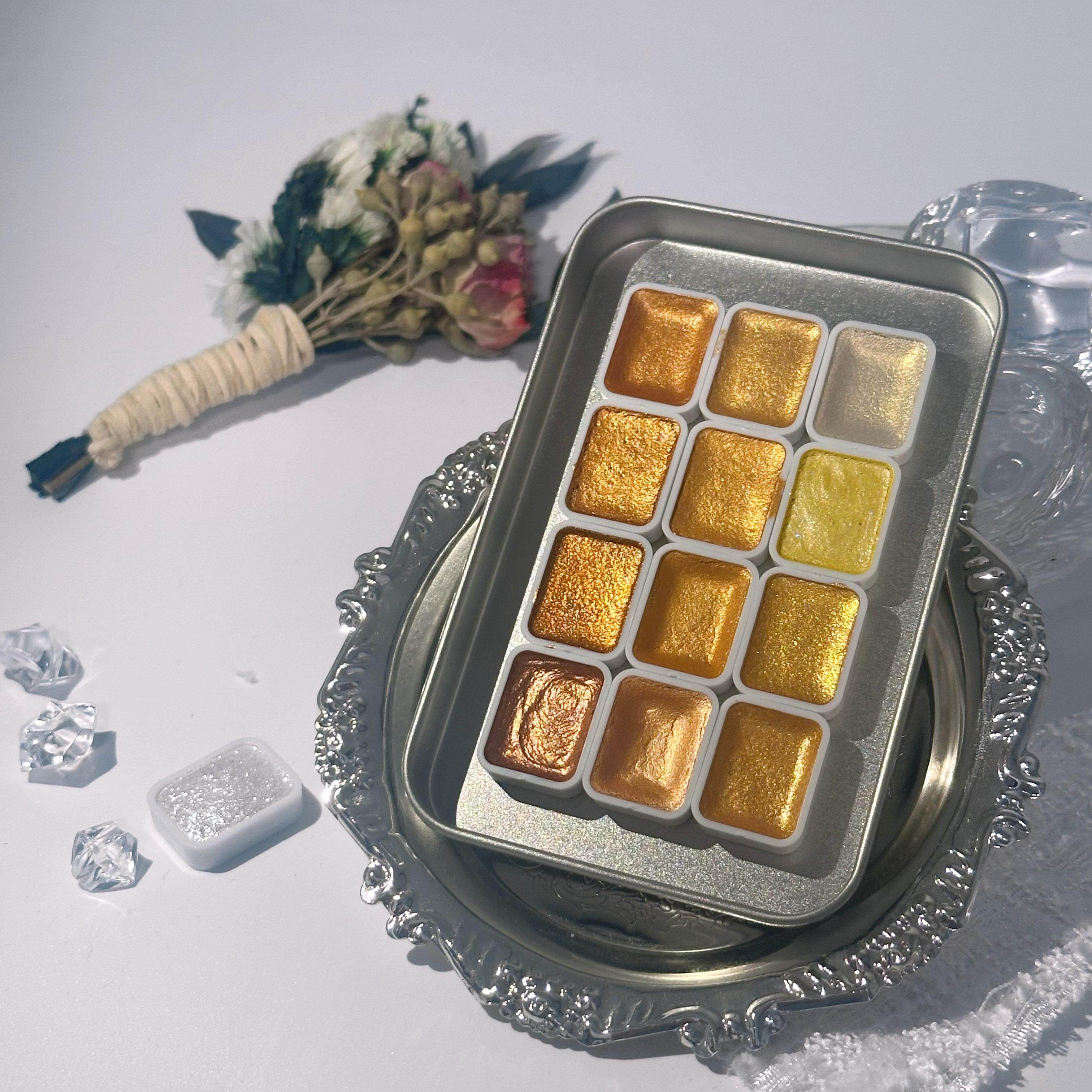 固体珠光水彩颜料水彩画套装全套不透明小盒初中生专用分装迷你画板迷你画画本便携画画国画水粉美术生专用,淘宝优惠券,粉丝福利购,淘宝优惠卷