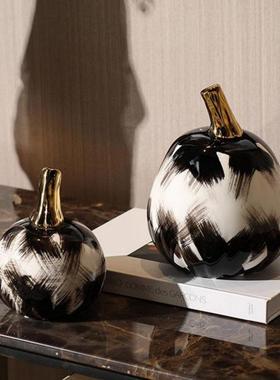 现代北欧陶瓷彩绘水果创意摆件卡通动物装饰品儿童房桌面样板间