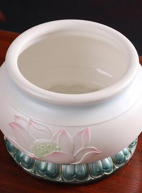 久畔特大陶瓷莲花香炉上香家用客厅供奉供佛线 线香炉碗佛前佛具