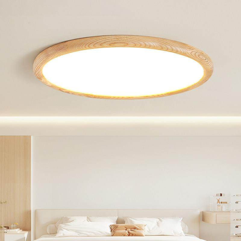 白蜡木护眼卧室吸顶灯无缝隙原木风超薄圆形全光谱房间主卧灯具,淘宝优惠券,粉丝福利购,淘宝优惠卷