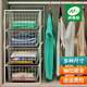 Wardrobe pull storage basket layered partition cabinet storage wardrobe drawer-type tiered basket storage rack