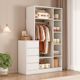 Solid wood cabinet hood rack integrated dustproof glass door bedroom wall bed storage cabinet corner floor hanger