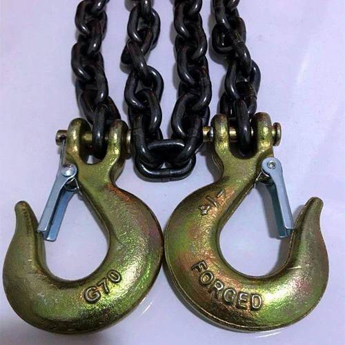 德国进口锰钢铁链起重吊钩双钩吊索具石头链条拖车吊装抓钩捆绑石 - 图2