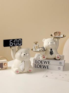 客厅桌面糖果存储熊饰品托盘入口鞋柜入口卧室钥匙珠宝存储创意