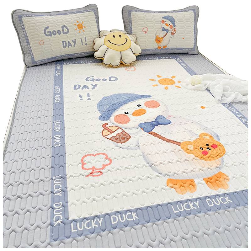 夏季冰丝乳胶凉席床笠款三件套可机水洗儿童学生宿舍单人床垫席子,淘宝优惠券,粉丝福利购,淘宝优惠卷