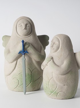 塞尔达传蛋说旷野之默认NAAL息林大师剑克鱼缸造景件糕摆装饰品王