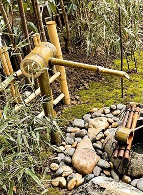 日式庭院布置惊鹿流水器水泵循环水僧都竹筒竹排室内配件支架摆件