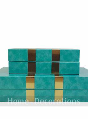 现代轻奢样板房衣帽间装饰品摆件卧室梳妆台首饰盒软装家居饰品