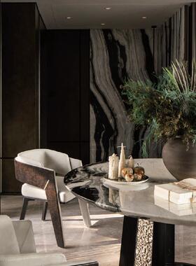 中世纪风格创意家居装饰客厅入口电视柜桌面装饰样板间餐桌咖啡桌