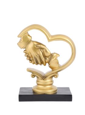 创意摆件办公室商务装饰礼品简约艺术真心合作树脂工艺品人物摆件