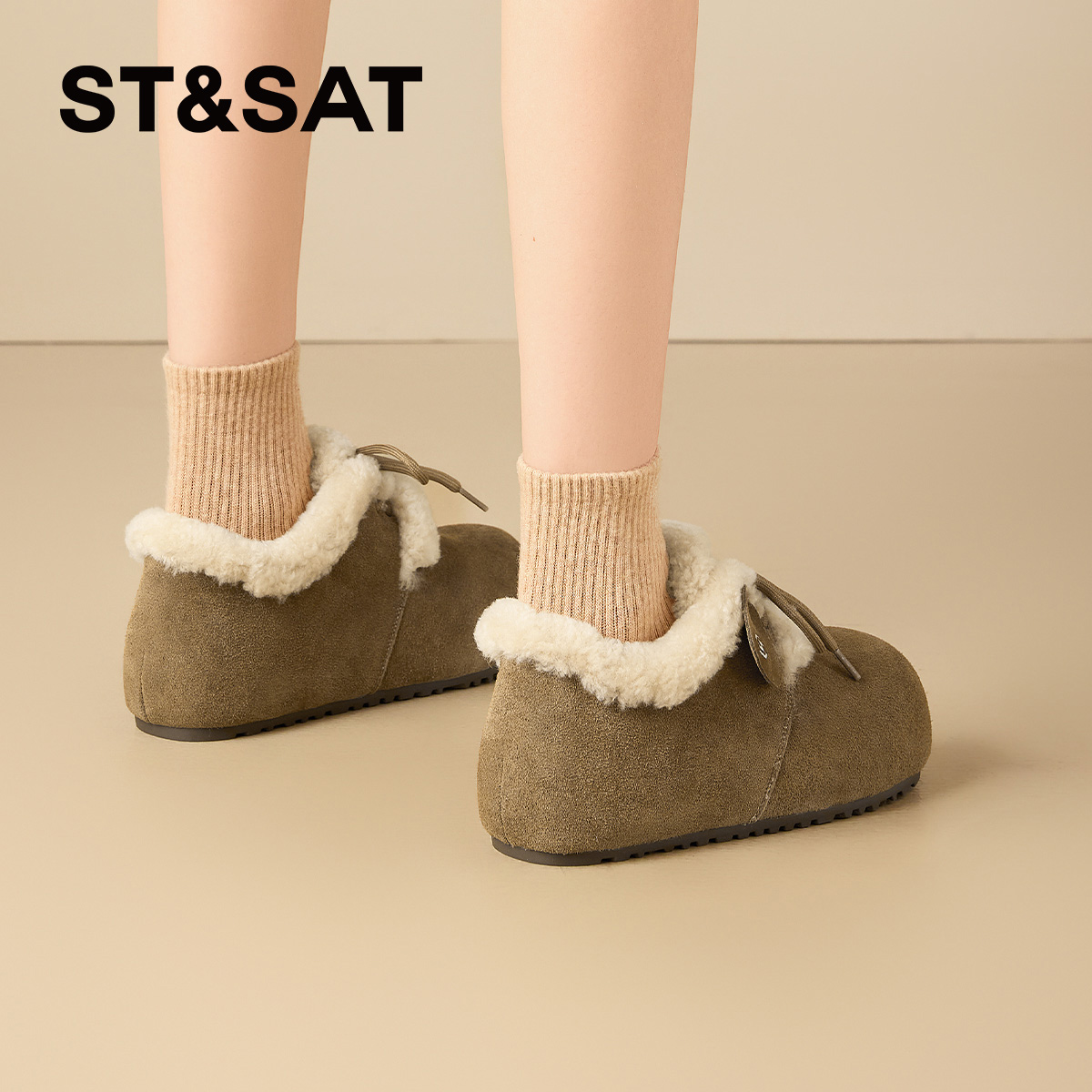 星期六加绒全包勃肯鞋女2025冬季女鞋内增高保暖雪地靴爆款毛毛鞋 - 图3